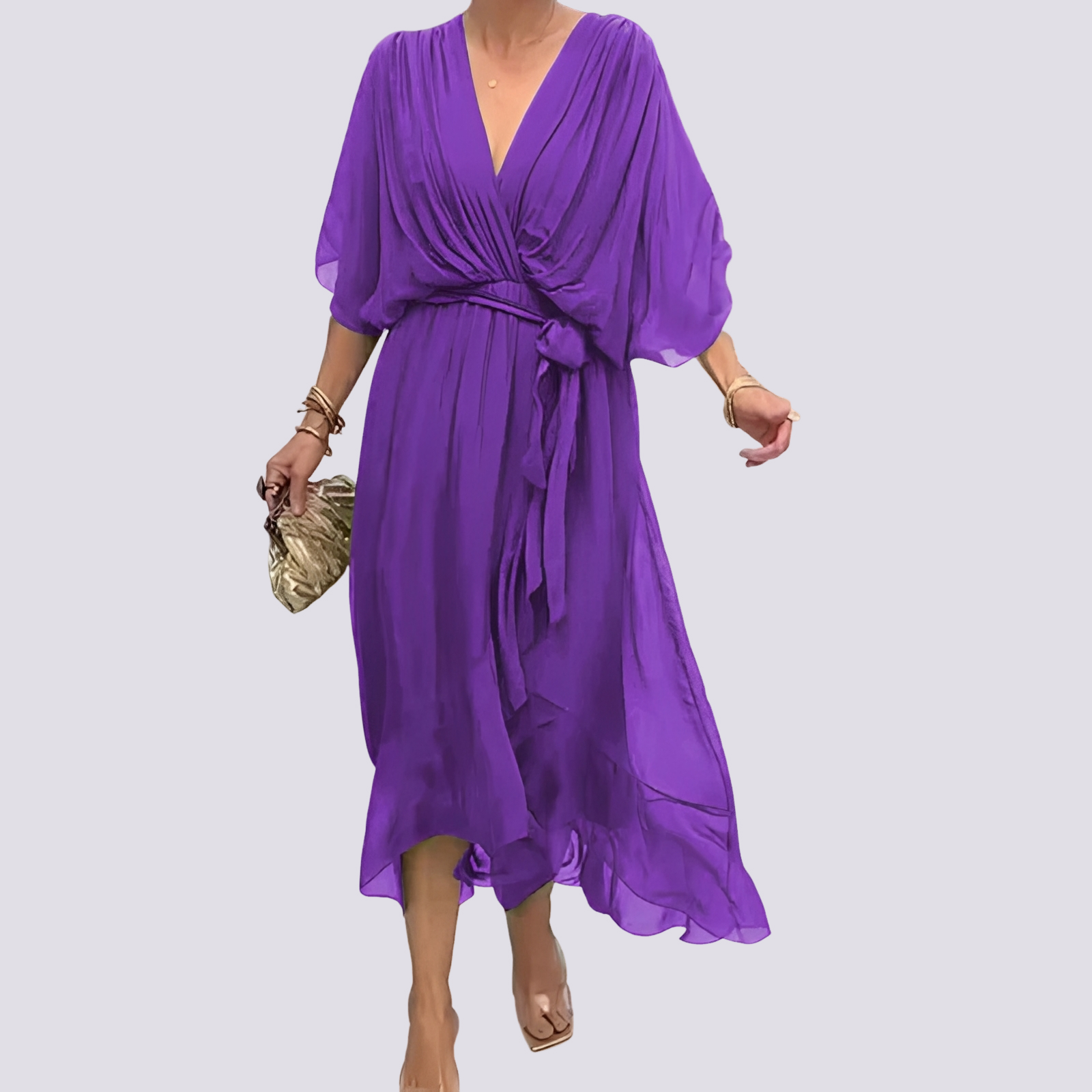 Jane - Robe Asymétrique avec Encolure V