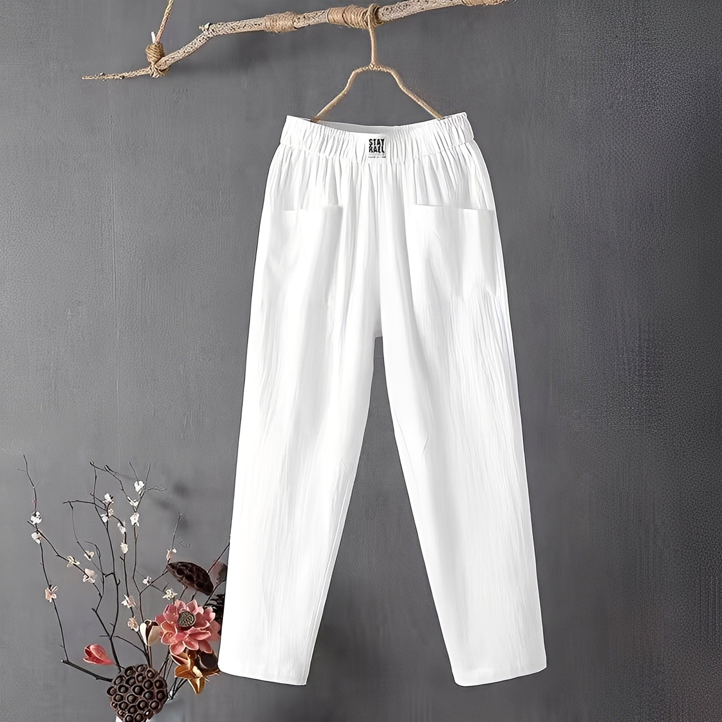 Elodie - Pantalon en coton et lin pour femme