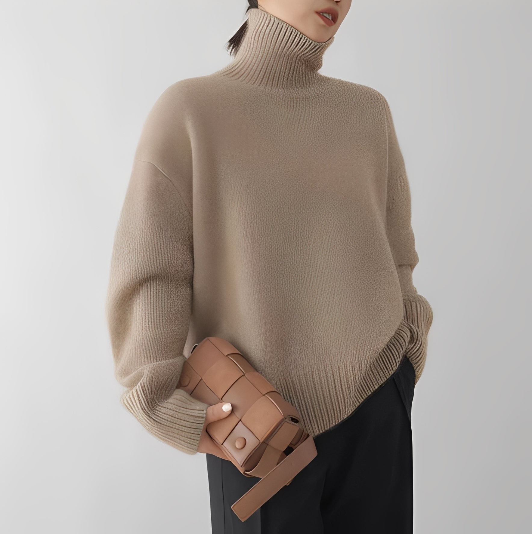 Clémentine - Élégant pull à col roulé pour femme