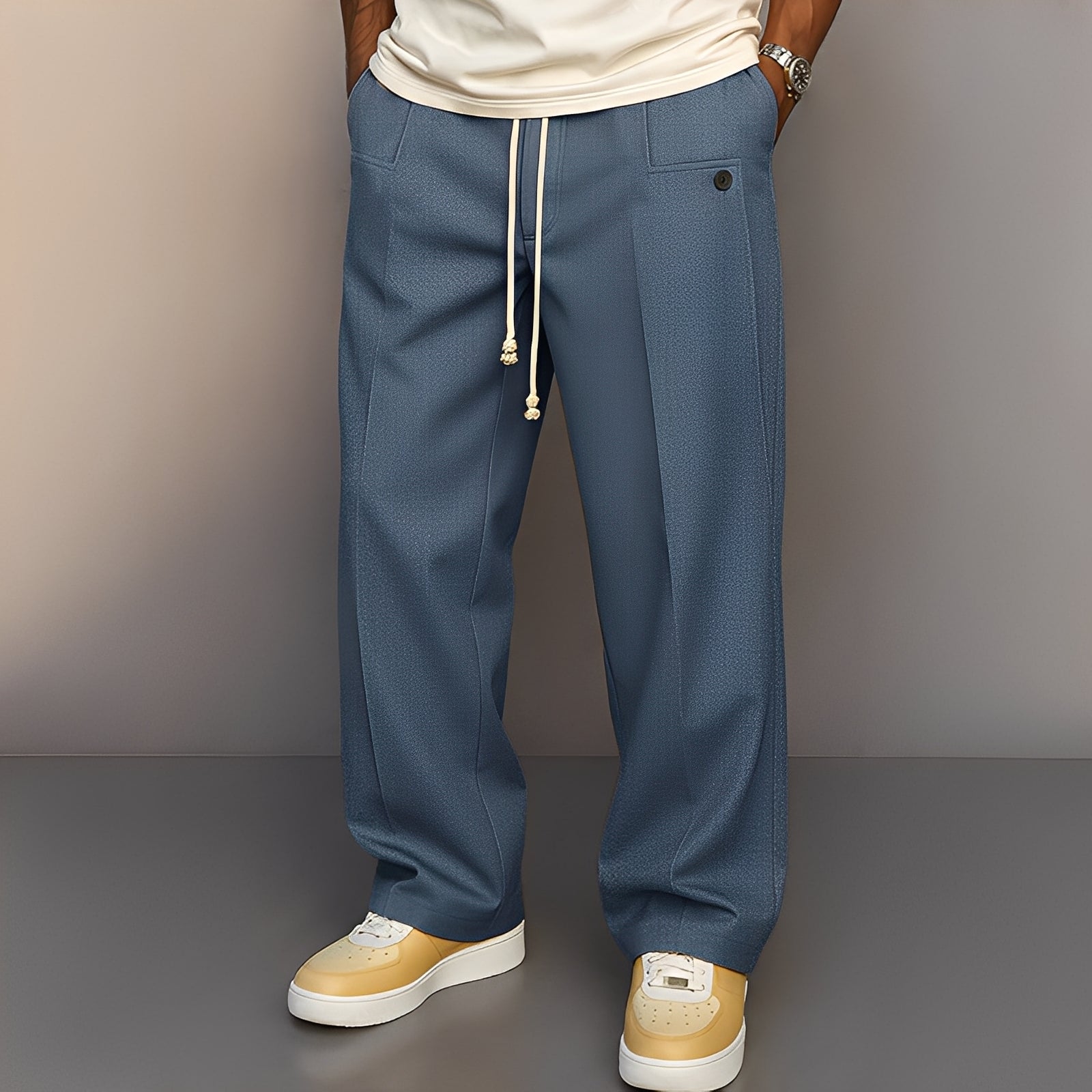 Kevin - Pantalon ample et confortable à jambe large pour homme