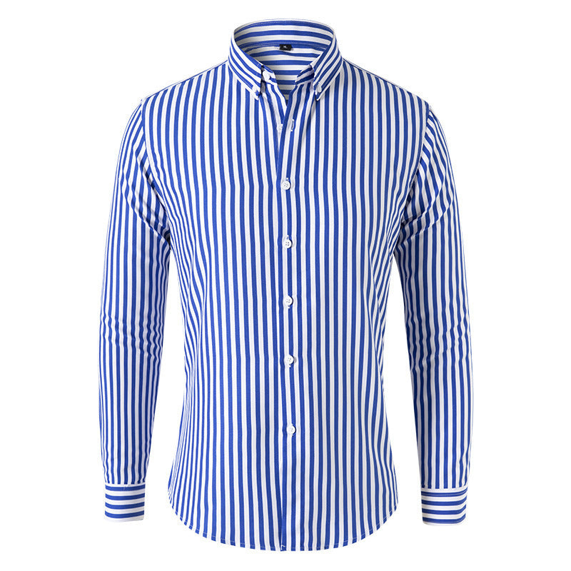 Dexter - Chemise à manches longues décontractée à rayures pour hommes