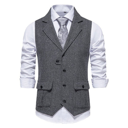Rodney - Manteau homme classique à un seul bouton avec motif à chevrons