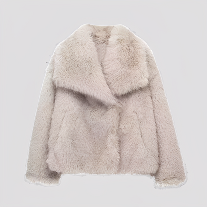 Jennifer - Elegant and fashionable jacket in imitation fur for women