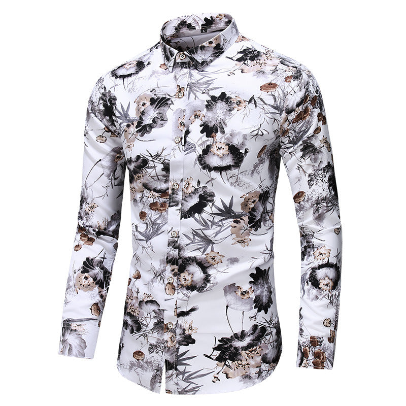 Dexter - Chemise à manches longues imprimée et élégante pour hommes