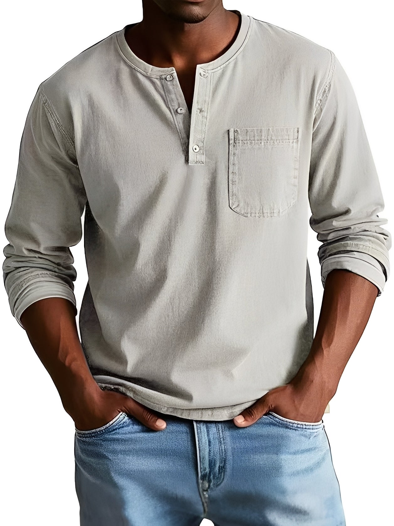Steve - Chemise homme décontractée à manches longues