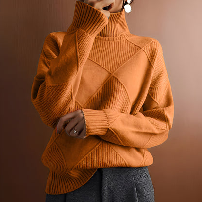 Mariette - Oversized winter turtleneck sweater for women