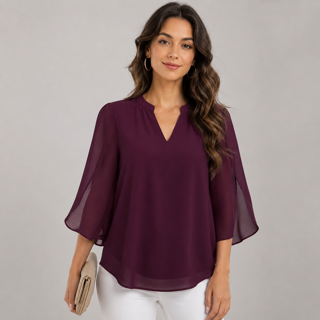 Brianna - Blouse avec manche ajourée et allure raffinée