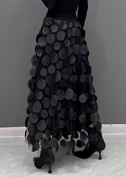 Peaches – Jupe midi à pois style rétro