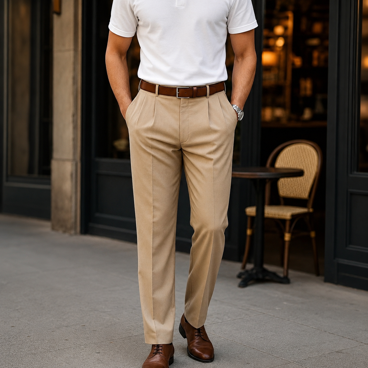 Brandon - Pantalons Droits Sophistiqués
