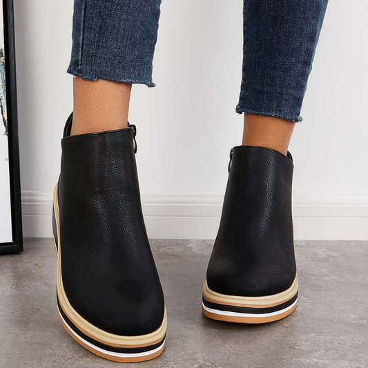 Mari Stella – Bottes en cuir élégantes avec coutures décoratives