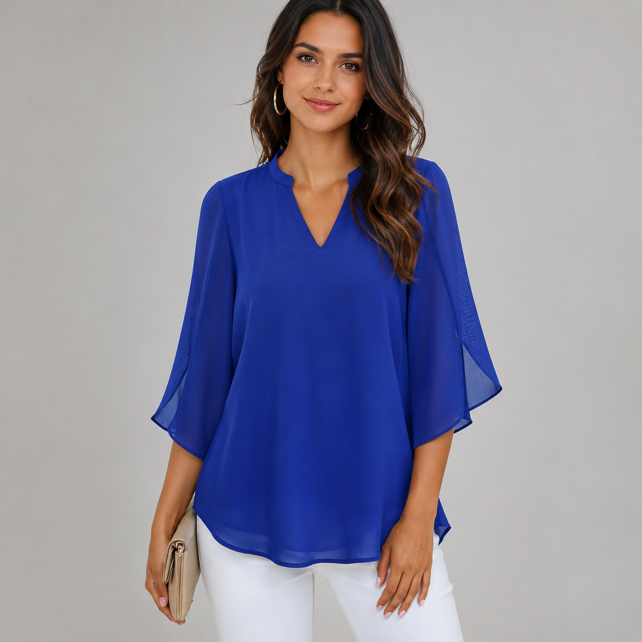 Brianna - Blouse avec manche ajourée et allure raffinée