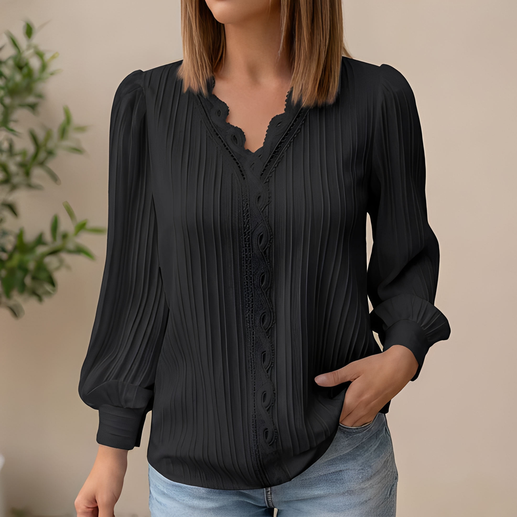 Antonette - Blouse d'été élégante à col en V pour femme