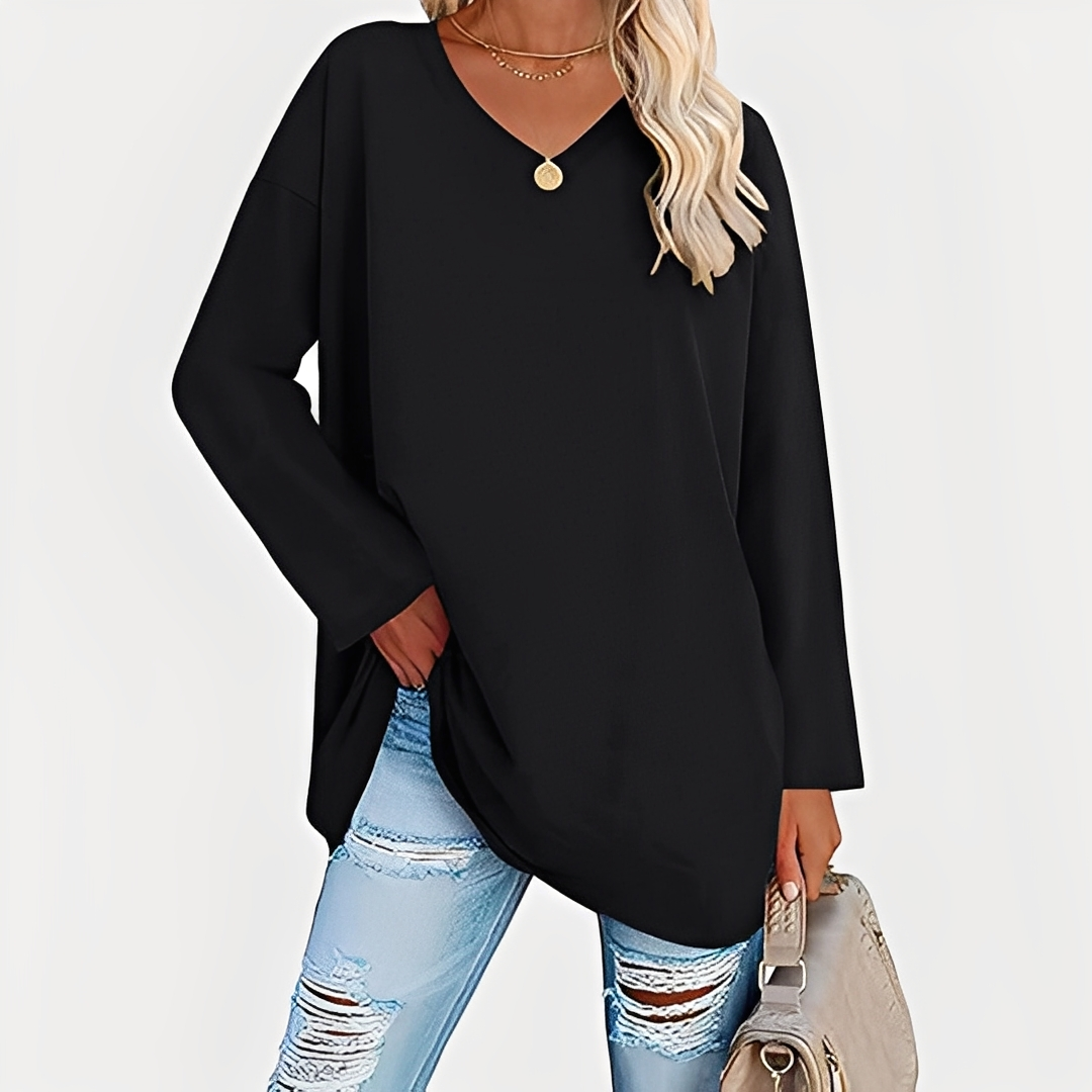 Laëtitia - Elegant loose long-sleeved blouse for women