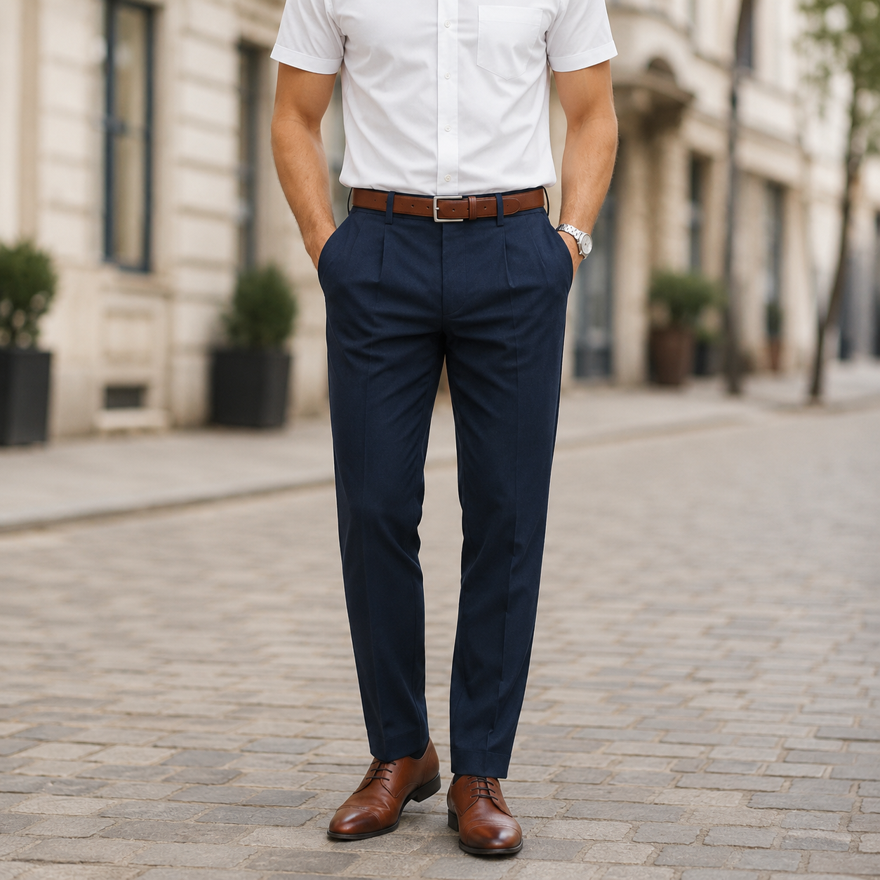 Brandon - Pantalons Droits Sophistiqués