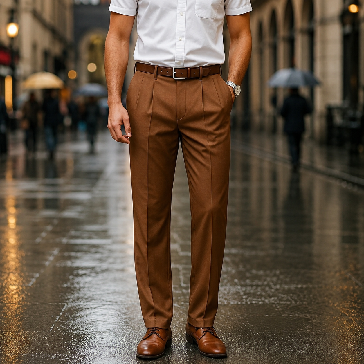 Brandon - Pantalons Droits Sophistiqués