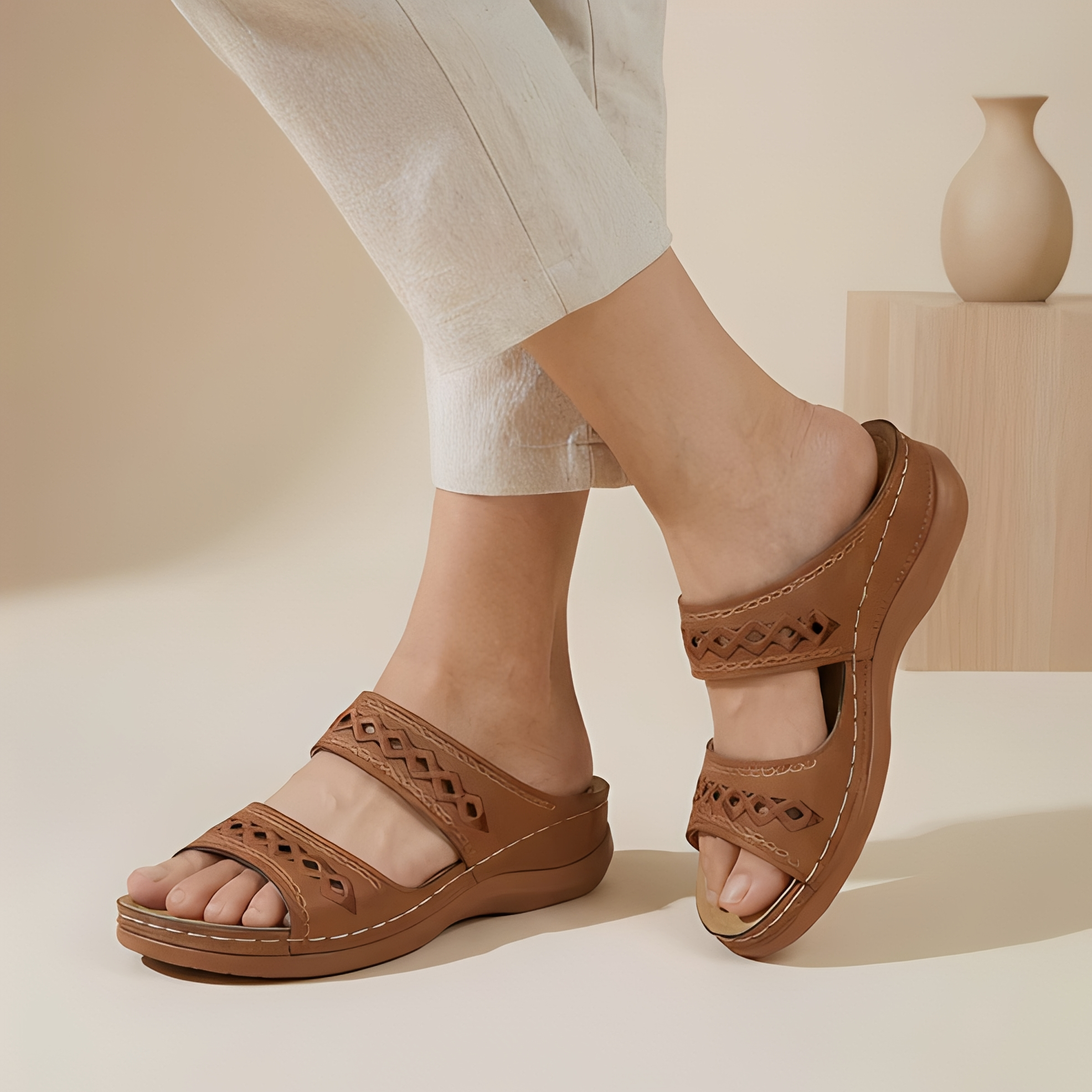 Aryan - Sandales d'été confortables à lanières pour femmes