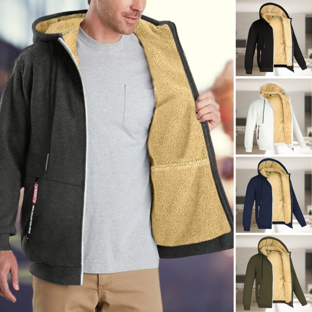 Andrew – Veste d’hiver à capuche polaire
