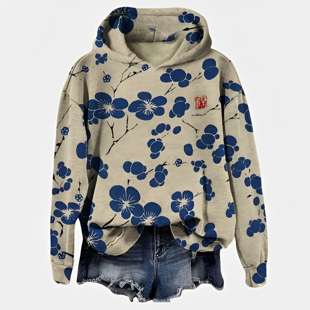 Emelyn - Sweat à capuche floral élégant pour femme