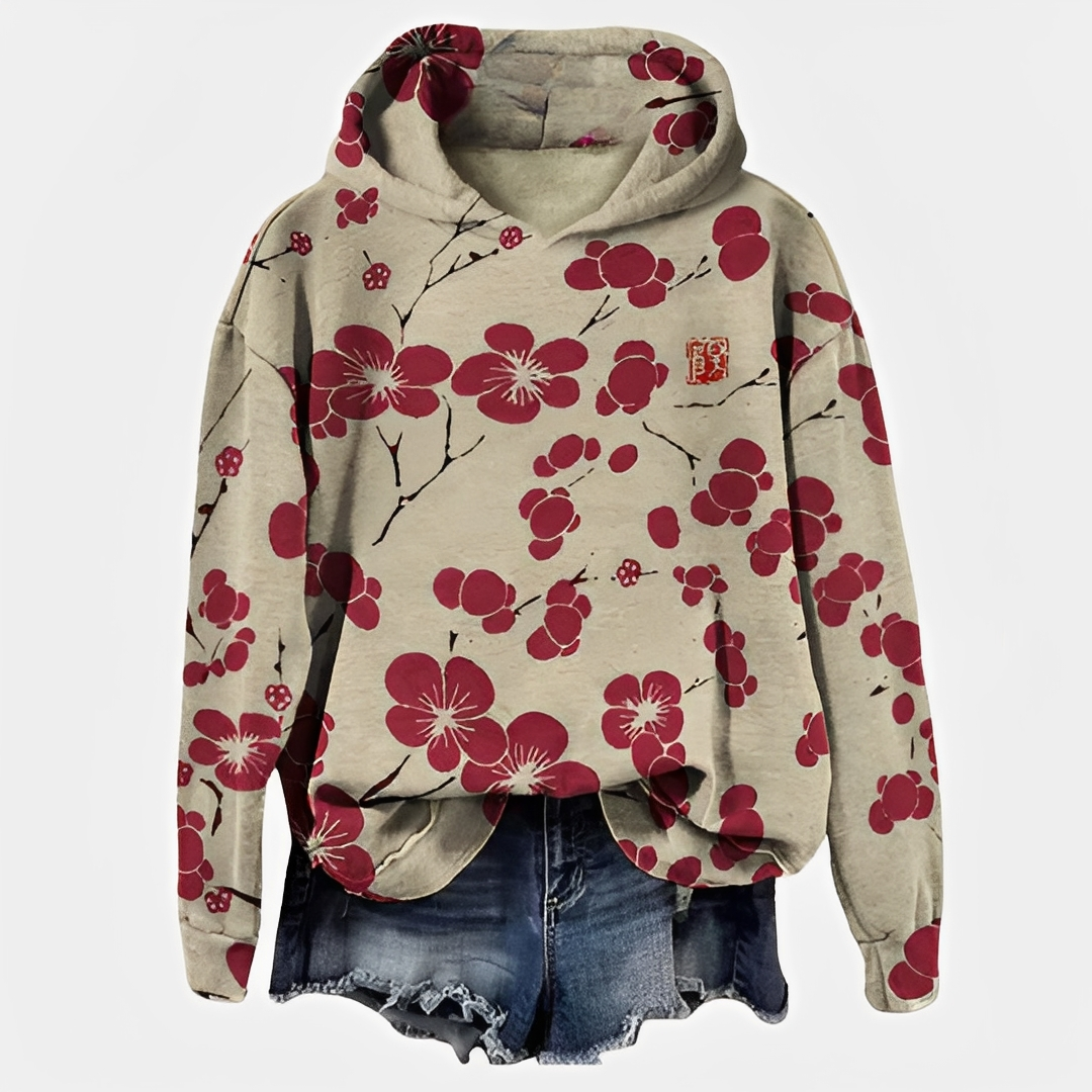 Emelyn - Sweat à capuche floral élégant pour femme