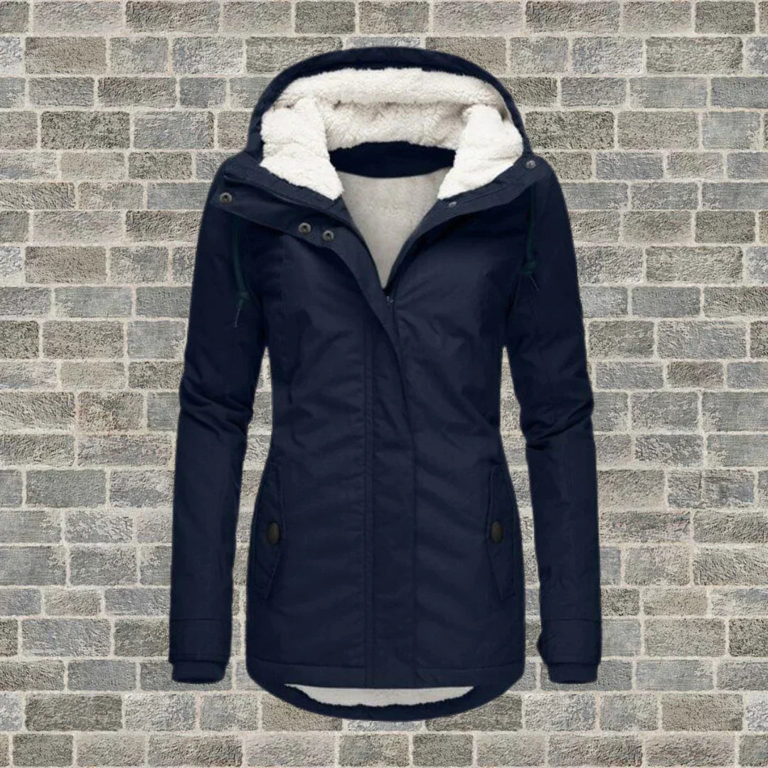 Camila – Manteau en coton plissé avec capuche