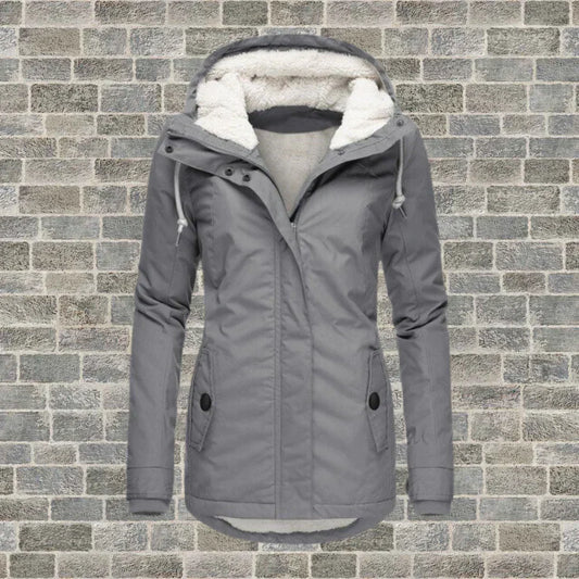 Camila – Manteau en coton plissé avec capuche