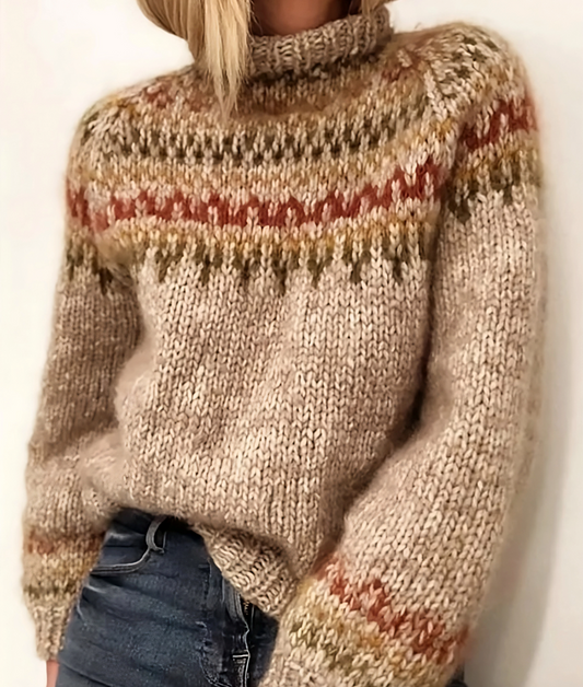 Oona - Warm sweater in Icelandic wool with turtleneck collar