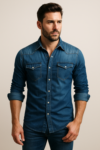 Maxime - Chemise en Jean Décontractée pour Hommes