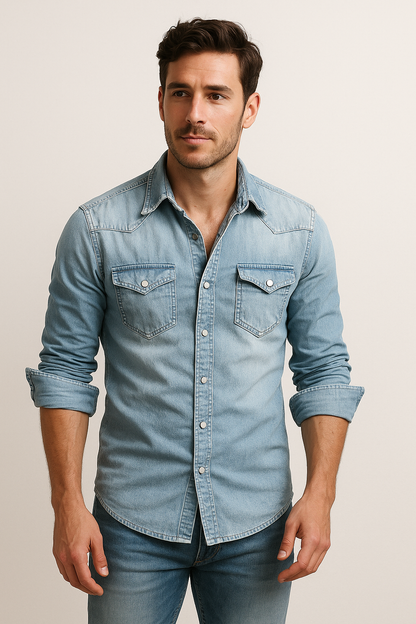 Maxime - Chemise en Jean Décontractée pour Hommes