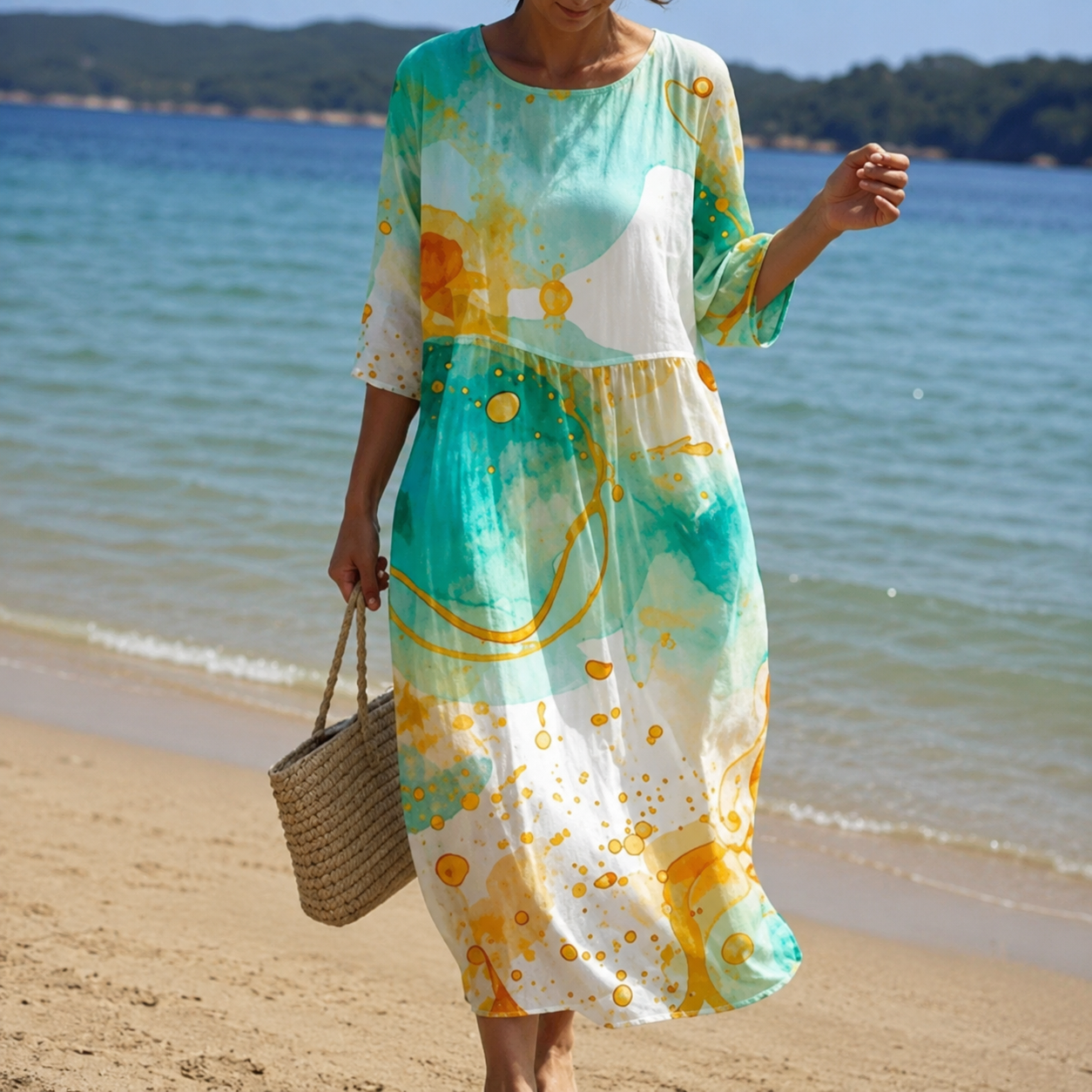 Miranda - Robe florale élégante avec couverture pour abdomen