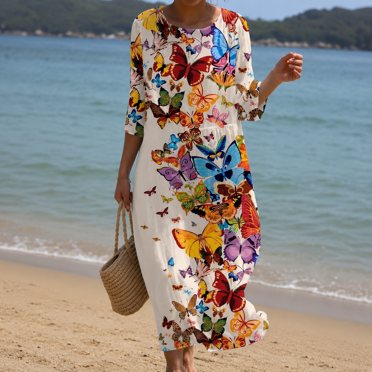 Miranda - Robe florale élégante avec couverture pour abdomen