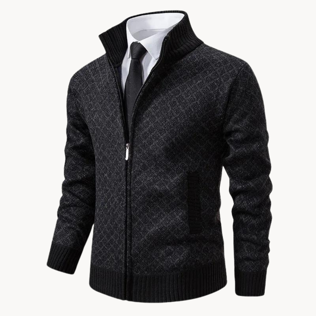Julien – Col Roulé Jacquard Tricoté