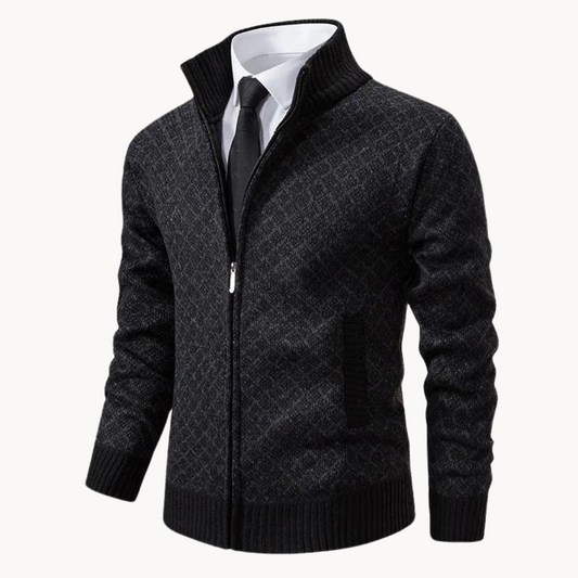 Julien – Col Roulé Jacquard Tricoté