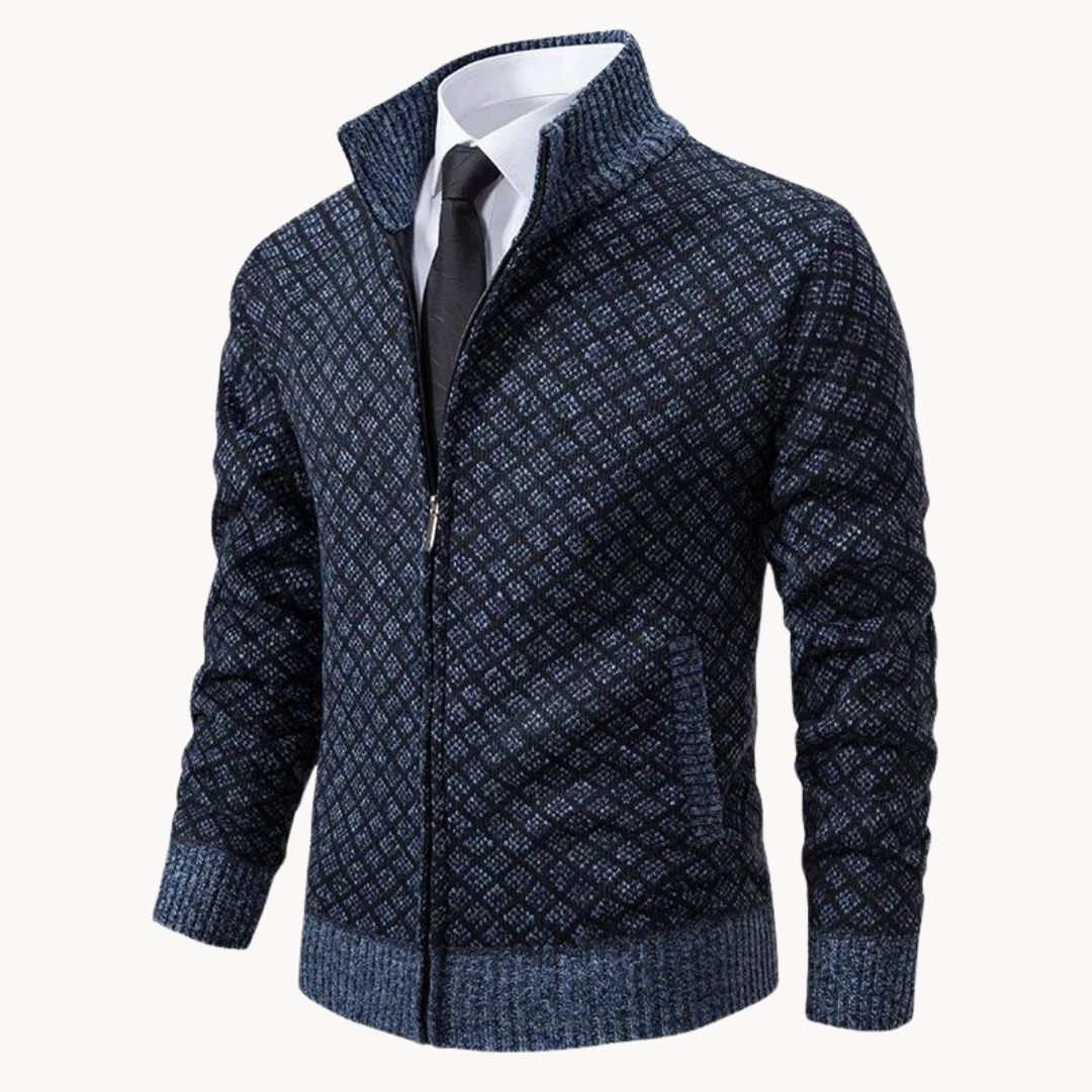 Julien – Col Roulé Jacquard Tricoté