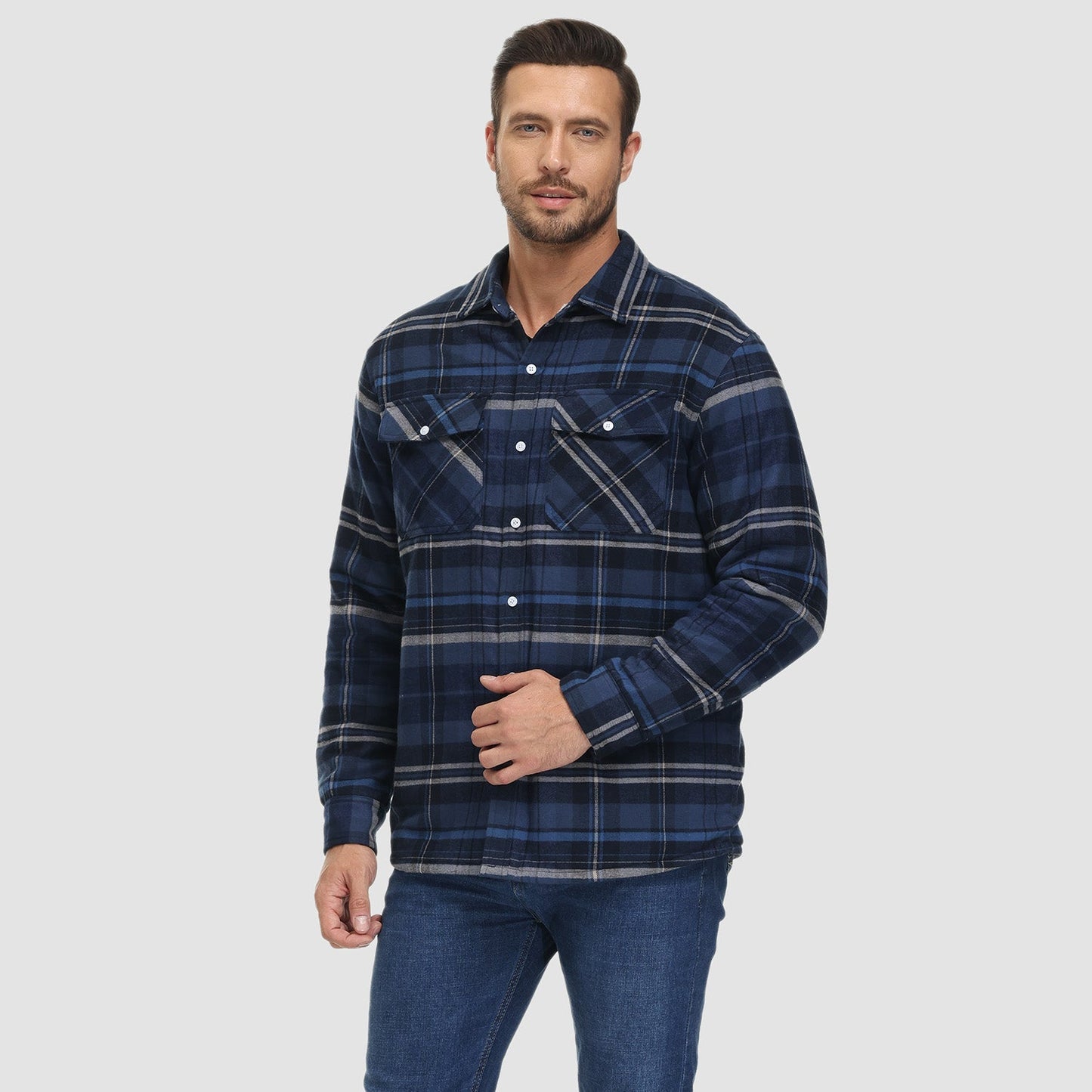 Marlon – Chemise overshirt à motifs carreaux d'hiver pour hommes