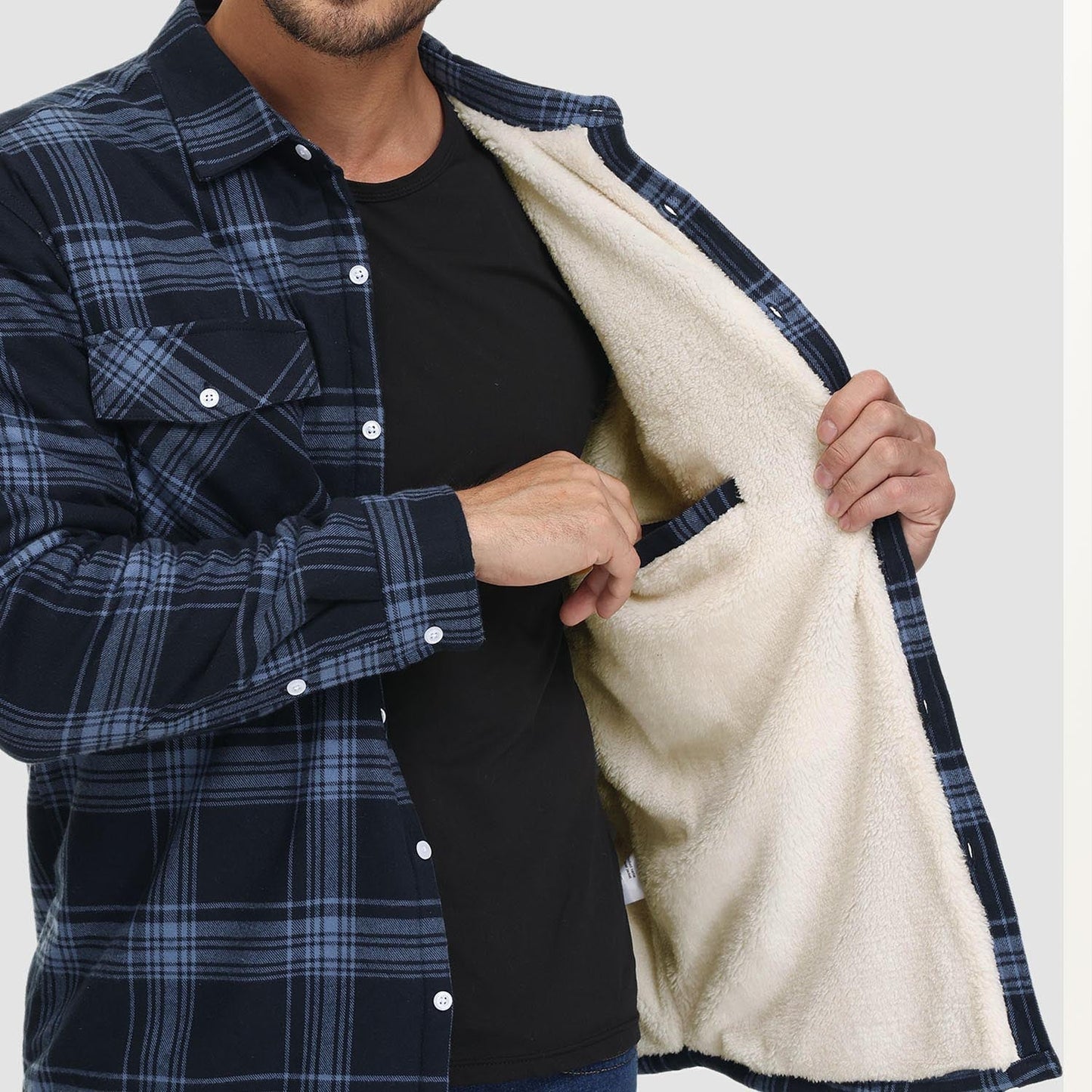 Marlon – Chemise overshirt à motifs carreaux d'hiver pour hommes