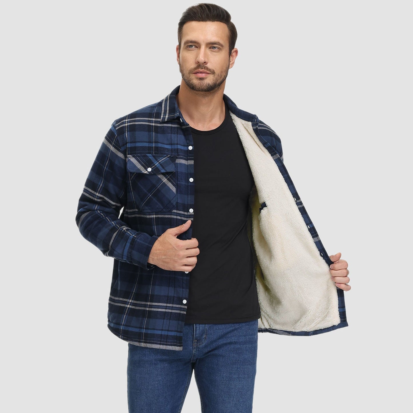 Marlon – Chemise overshirt à motifs carreaux d'hiver pour hommes