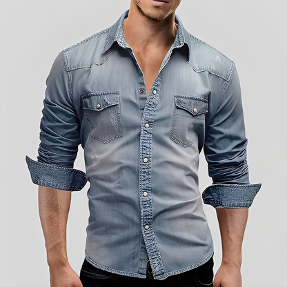 Antonin - Chemise en denim à manches longues pour homme