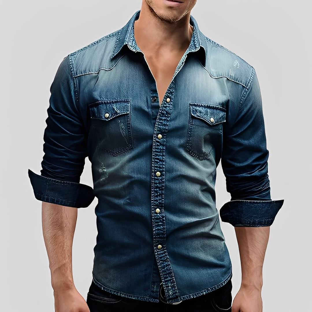 Antonin - Chemise en denim à manches longues pour homme