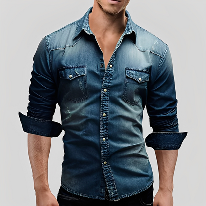 Antonin - Chemise en denim à manches longues pour homme