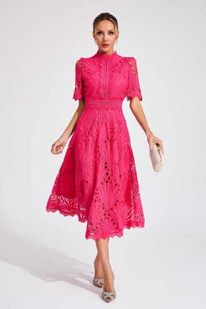Pierre - Mid-length dress with lace and elegance