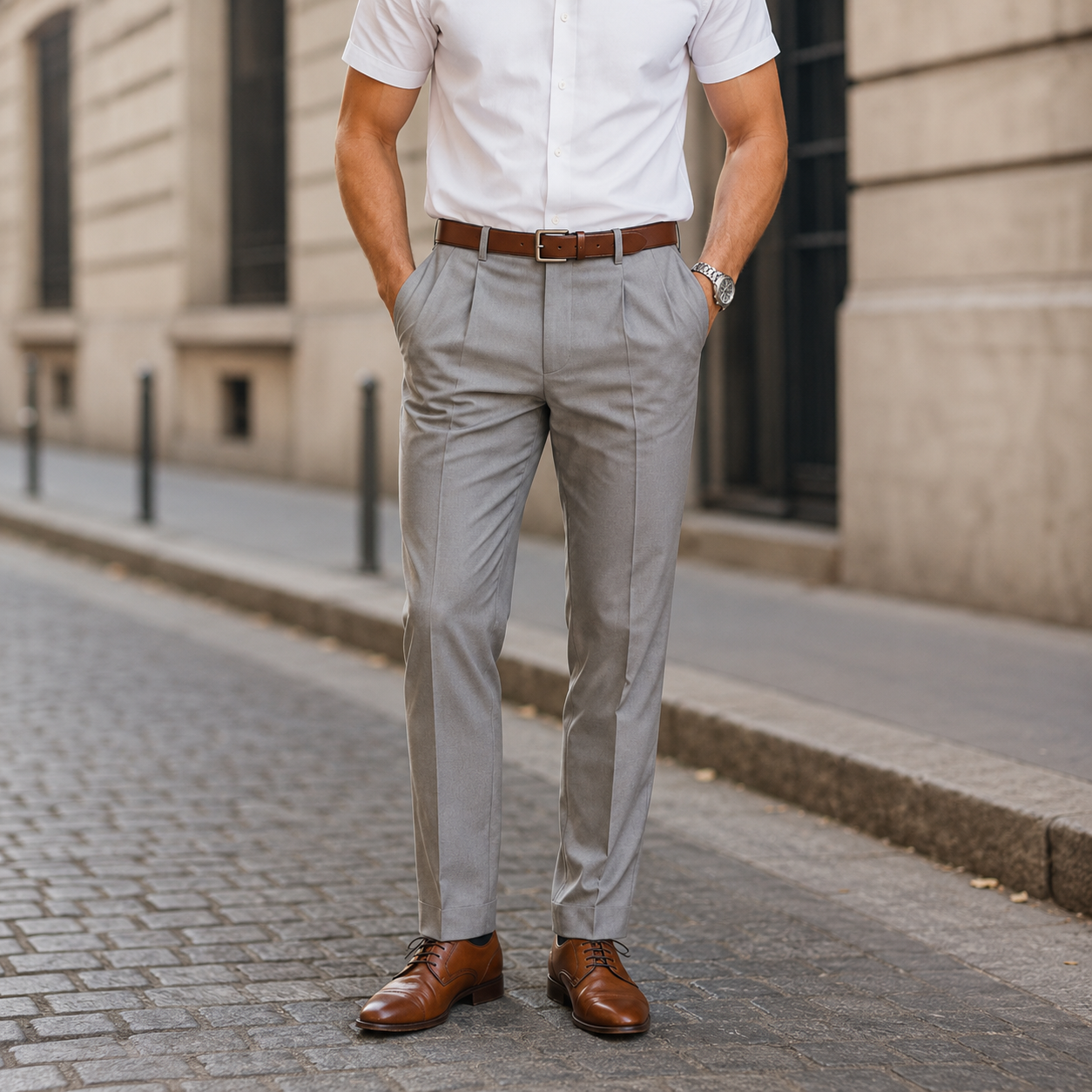 Brandon - Pantalons Droits Sophistiqués