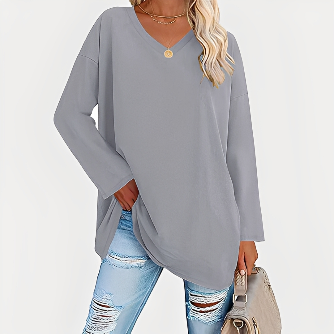 Laëtitia - Elegant loose long-sleeved blouse for women