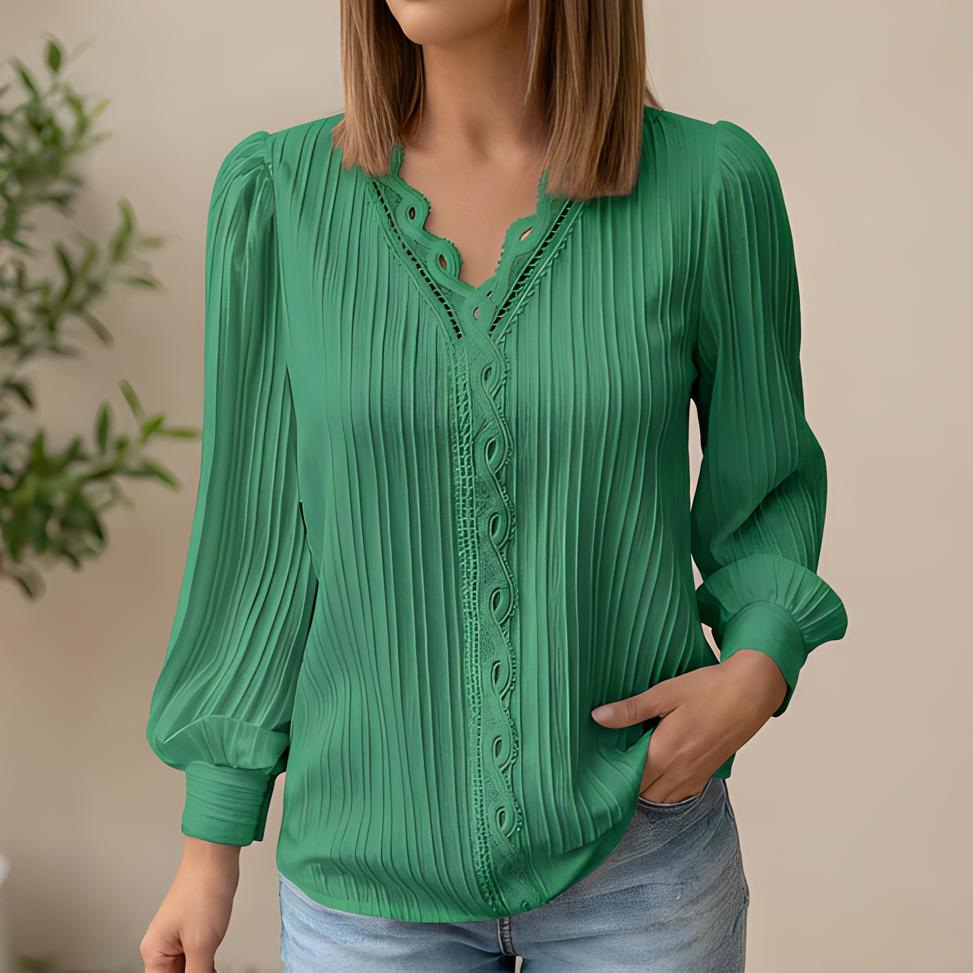 Antonette - Blouse d'été élégante à col en V pour femme