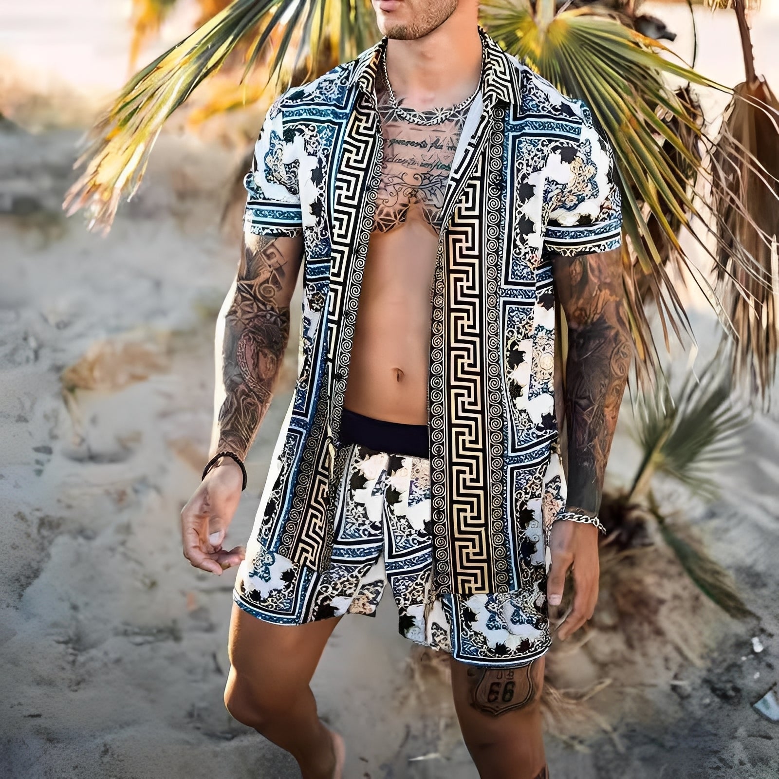 Draymon - Ensemble pour homme - Coupe ample pour les journées ensoleillées