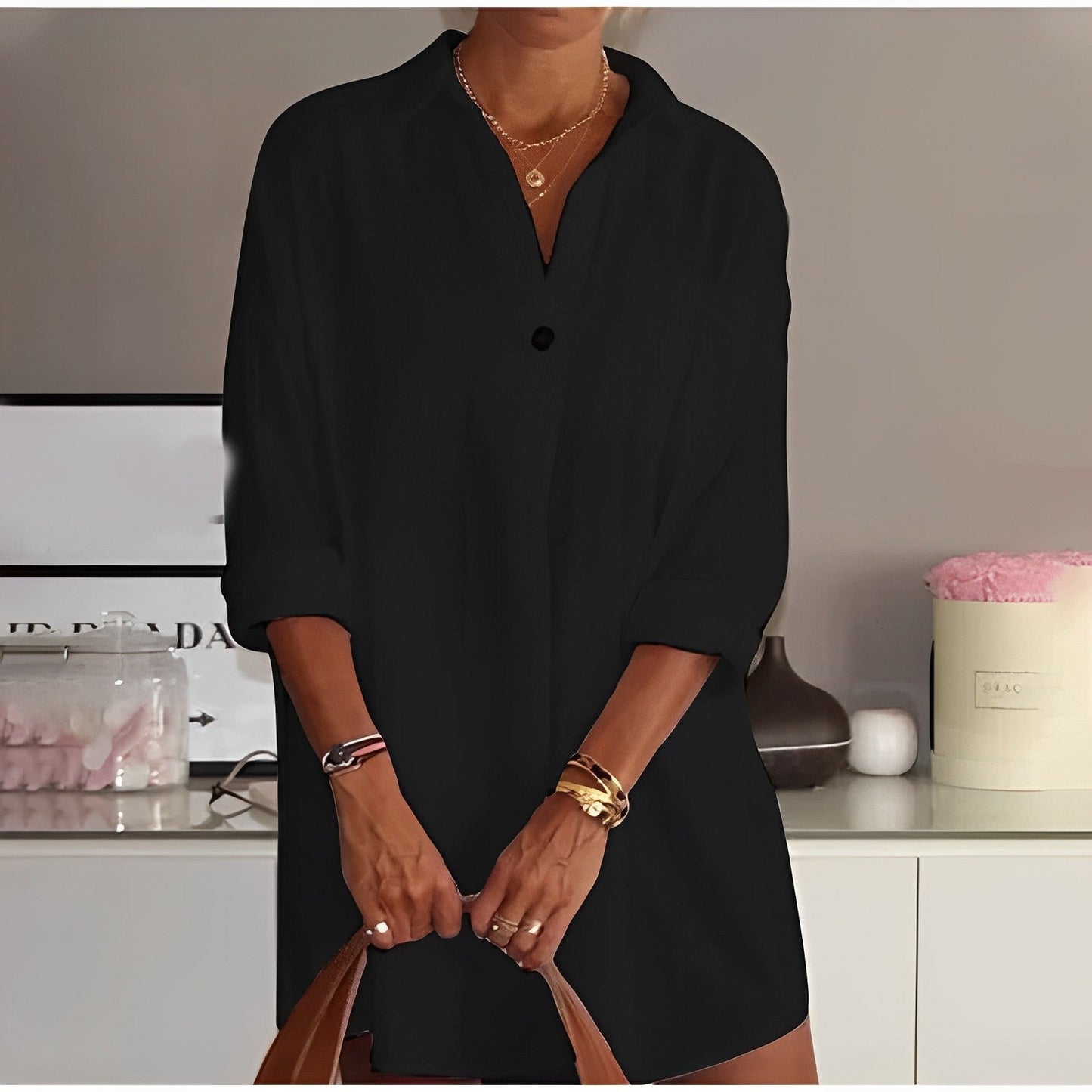 Weites Hemd mit halblangen Ärmeln Caterina