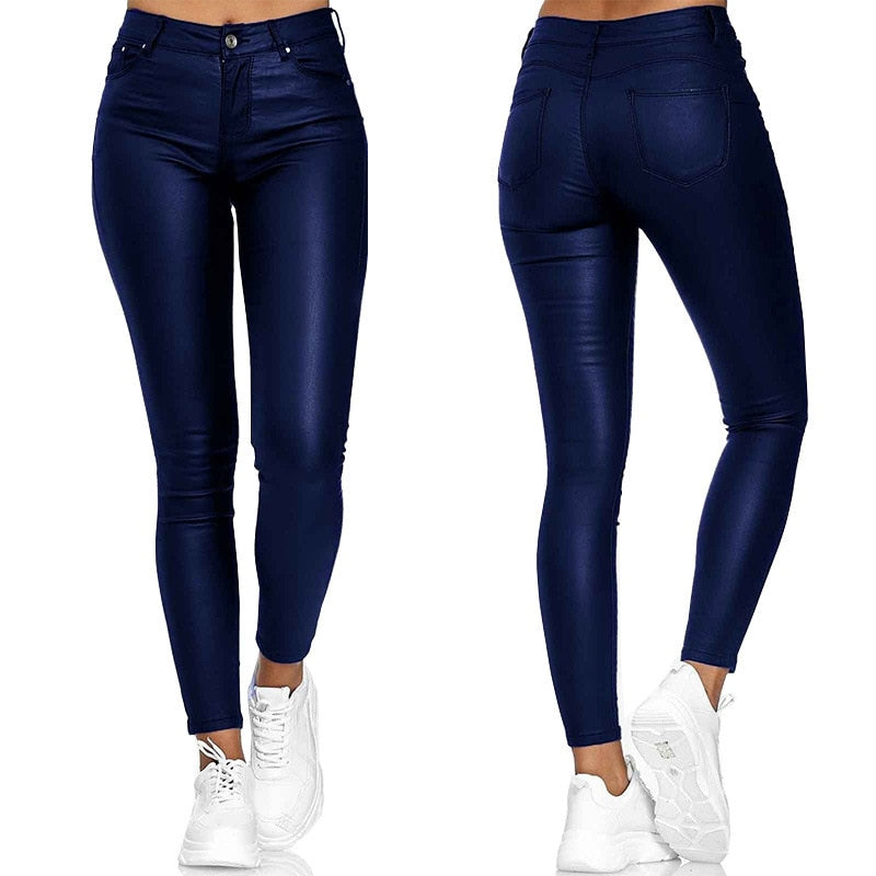 Dina – Pantalon en cuir stretch