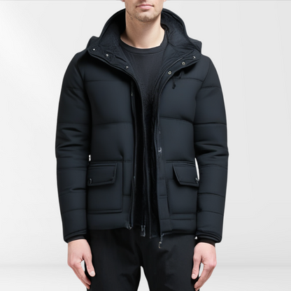 Hugo – Manteau d'hiver noir pour hommes