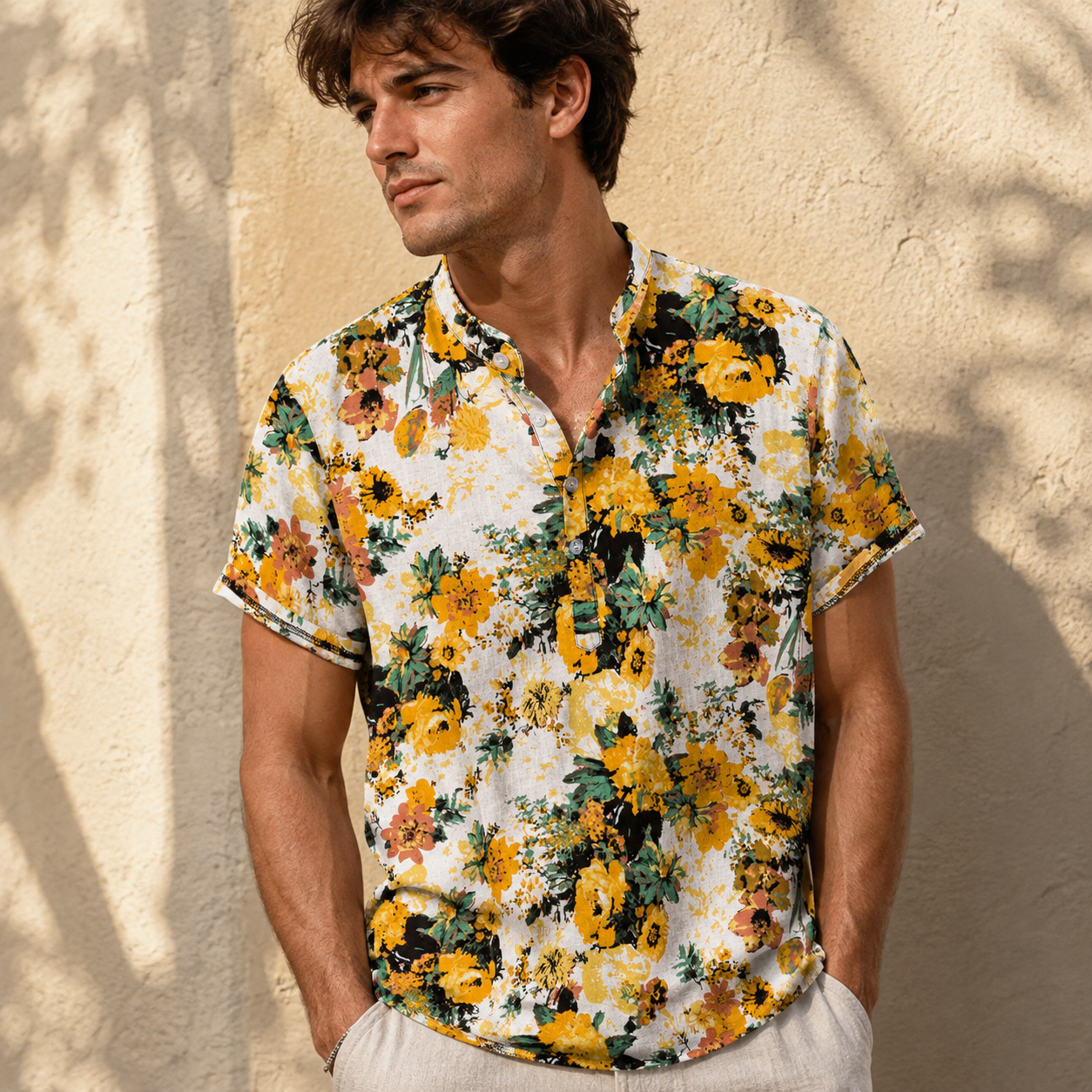 Freddy - Chemise confortable à motif floral pour hommes