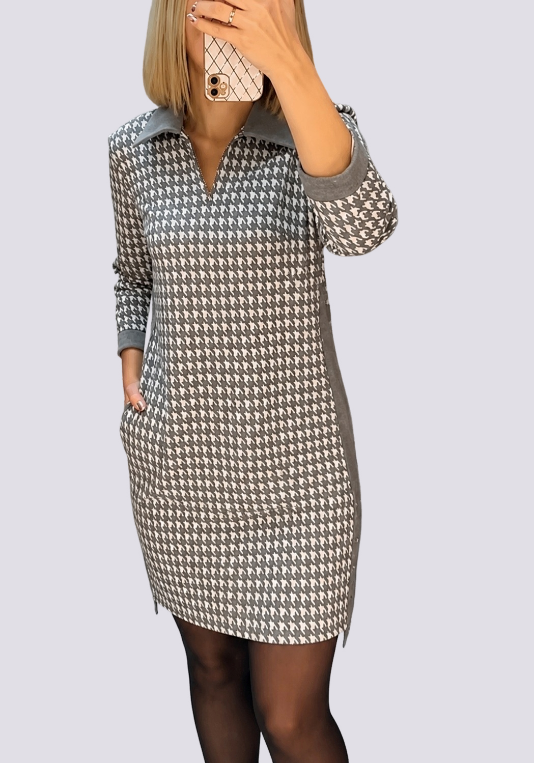 Saskia - Robe Élégante Courte avec Revers