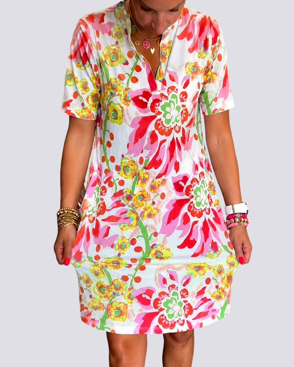 Pauline - Robe aux Motifs Floraux